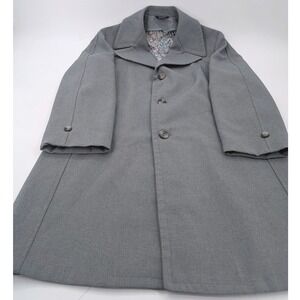 Vintage 1960s Richman Brothers Mens Grey Overcoat Topcoat 40R Rockabilly Mod